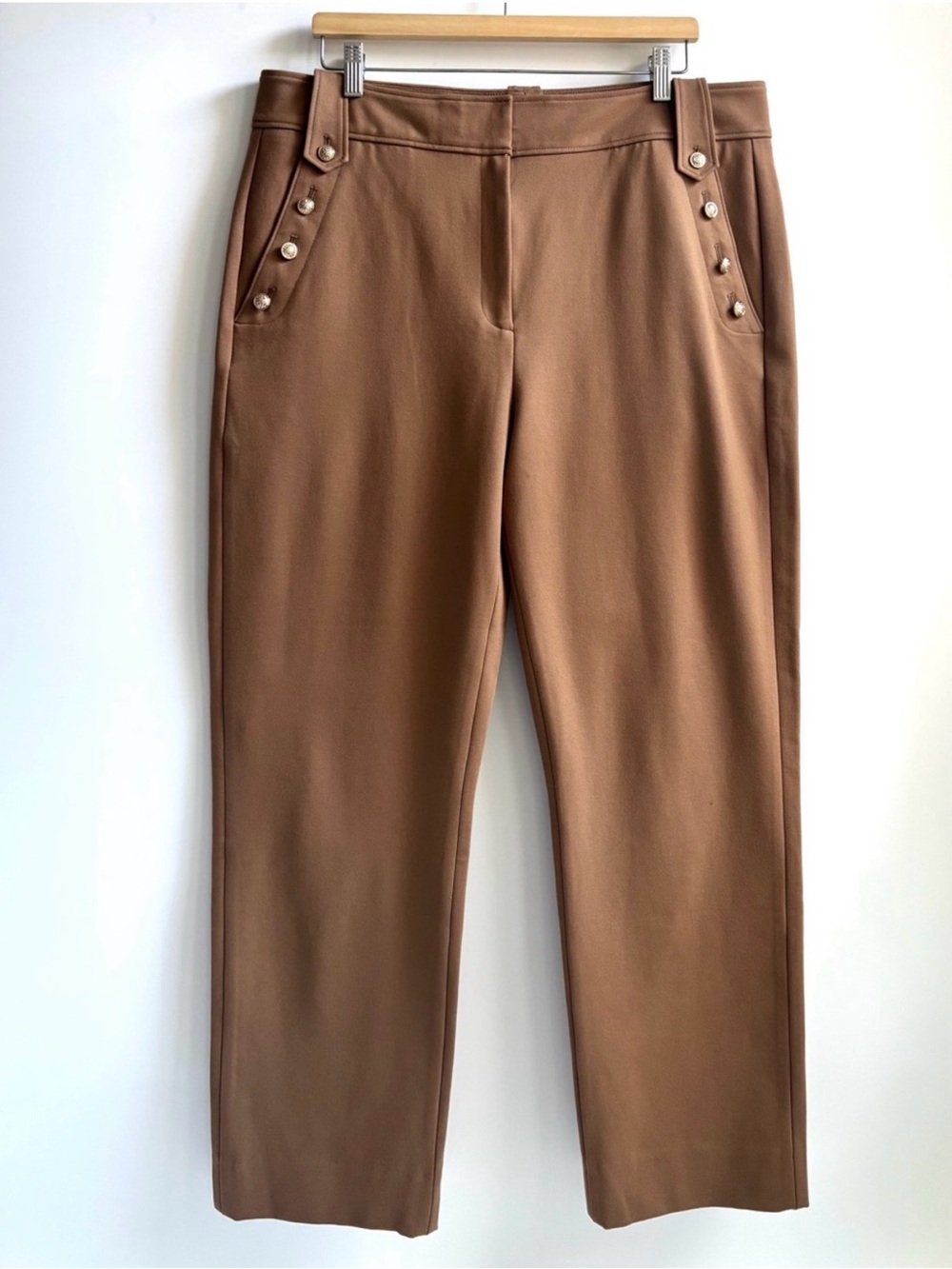 Ultra-Stretch Ponte Straight Leg Mariner Pants Roasted Pecan Large